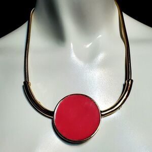 Colorful Charming Charlie Gold & Pink Necklace